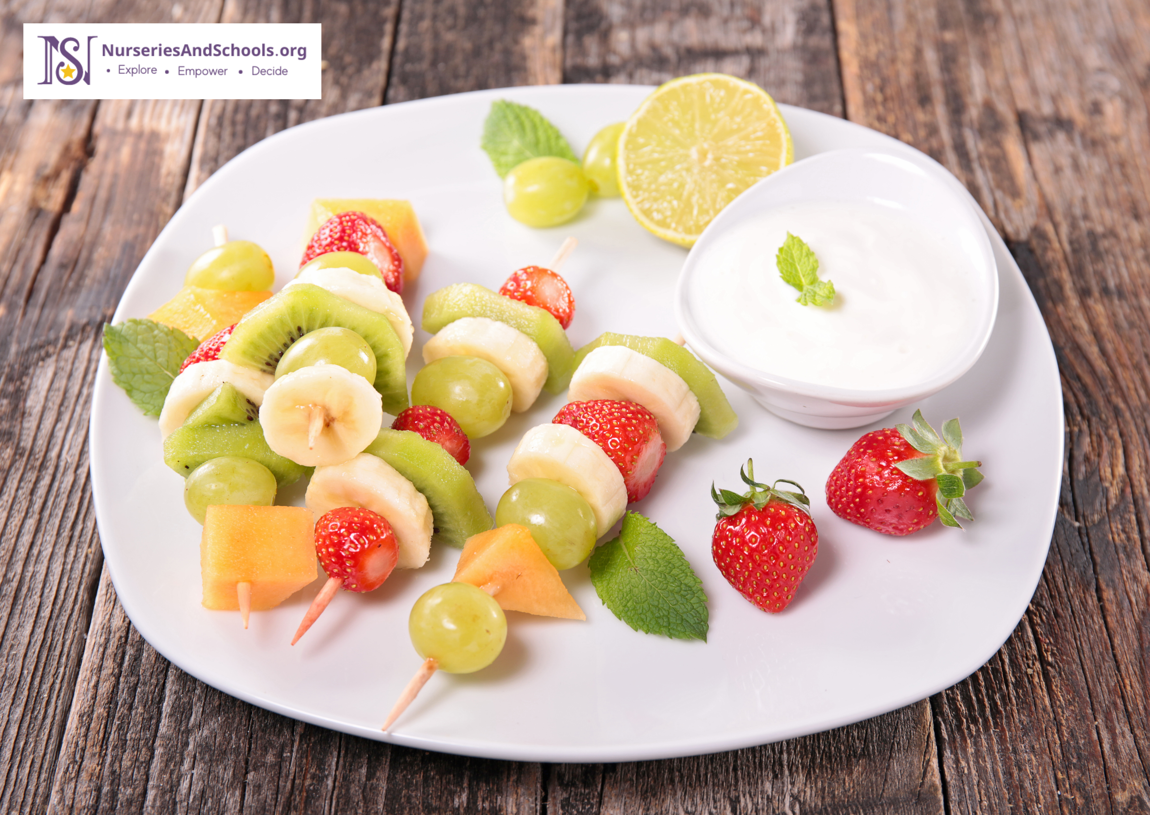 Fruity Skewers with Yogurt Dip